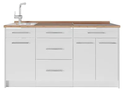 Obrázek produktu pro Kuchyňský blok Vicco Fame-Line Bílá vysoký lesk/Bílá 150 cm, PD Dub, Model 65330