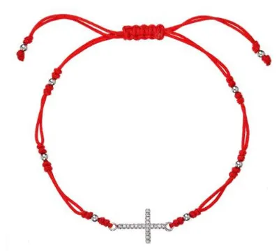 Produktbild von Rotes Kabbala-Armband mit Kreuz 13022.3 rot