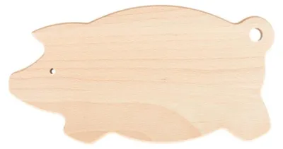 Image de Planche à découper en bois, plateau de service pour les apéritifs ou décoration de cuisine – en forme de cochon