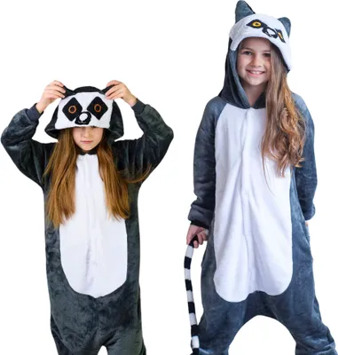 Produktbild von Pyjama Onesie Kigurumi Kostüm für Kinder Lemur 122