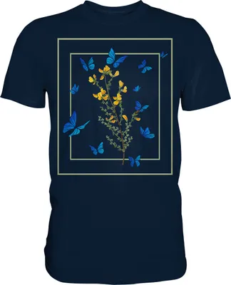 Produktbild von Frauen Blauer Schmetterling T-Shirt – Navy / 4XL