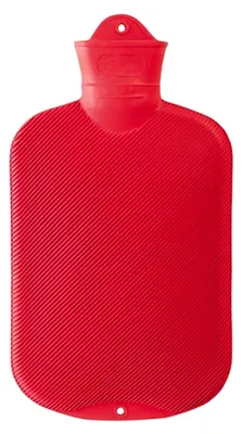 Produktbild von Wärmflasche 2 Liter, Bettflasche mit Doppellamellen, rot