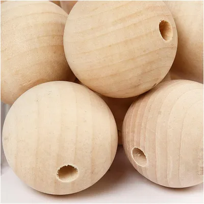 Produktbild von Holzperle, D 40 mm, Lochgröße 7 mm, 30 Stk/ 1 Pck [HOB-566770]