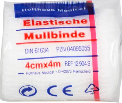 Produktbild von Holthaus Medical elastische Mullbinde 4 cm x 4 m, 1 St. Packung