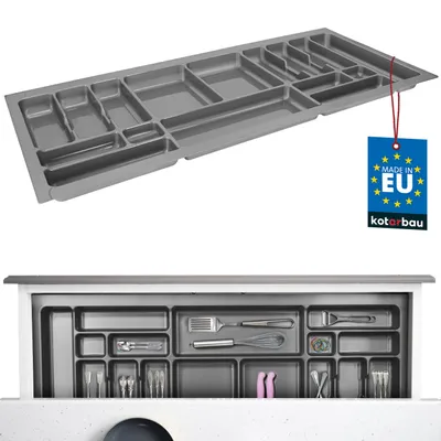 Produktbild von KOTARBAU® Box na príbory do zásuvky Organizér do zásuvky na kuchynské príbory sivý 1120x490mm