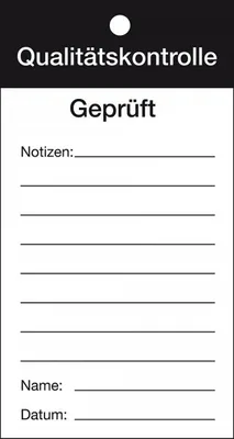 Produktbild von Qualitätsanhänger Qualitätskontrolle-, Karton, 80x150mm, 50/VE
