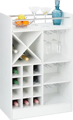 Produktbild von relaxdays Duży stojak na wino z uchwytem na kieliszki