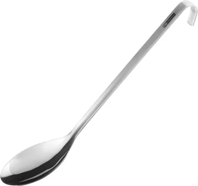 Image de FMprofessional Cuillère de service 38 cm, ustensile de cuisine en acier inoxydable, cuillère de service durable et élégante (couleur : argent) Quantité : 1 pièce