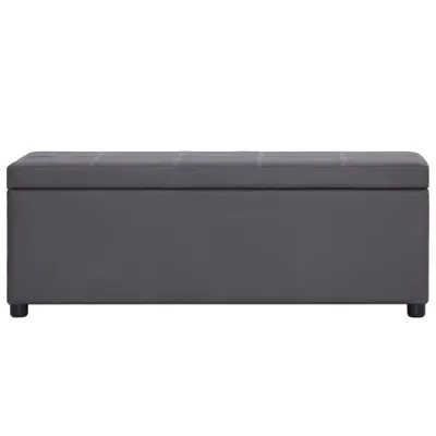 Produktbild von vidaXL Bank mit Staufach 116 cm Grau Kunstleder