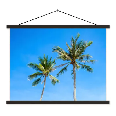 Produktbild von MuchoWow® Textilposter Palme - Sommer - Tropisch 150x113 cm mit holzfarbenen Rahmen - Poster