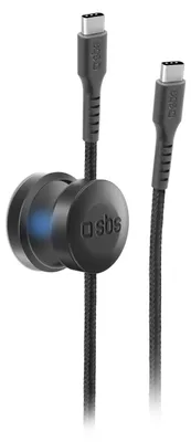 Produktbild von SBS USB-C auf USB-C Kabel mit Magnethalterung