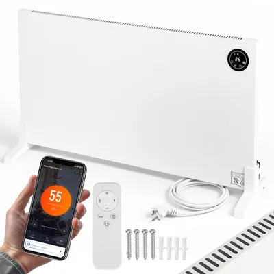 Zdjęcie produktu dla ISOISL, ogrzewacz podczerwieni 1000W z Wi-Fi i aplikacją, panel grzewczy podczerwieni z pilotem, panelem dotykowym, do montażu na ścianie lub do postawienia na podłodze