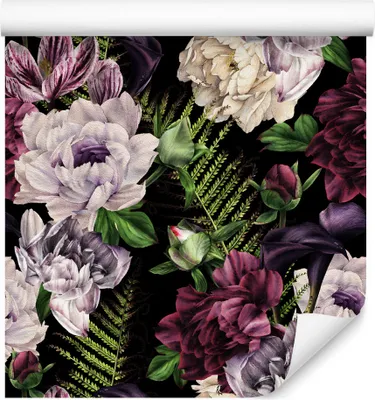 Immagine prodotto di 10m VLIES WALLPAPER rotolo peonia felce natura fiori piante foglie XXL