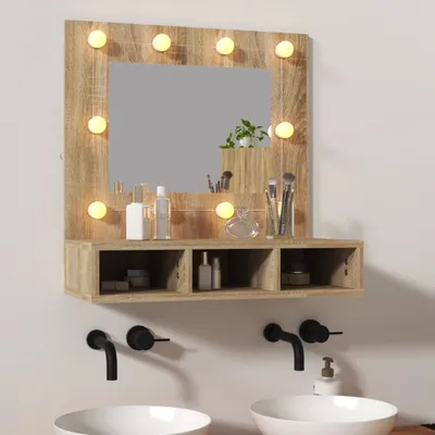 Produktbild von ZMH Spiegelschrank mit LED Sonoma-Eiche 60x31,5x62 cm