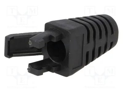 Image de 3 protections pour connecteurs RJ45, diamètre 6 mm, référence 2532 01, couleur noire. Connecteurs RJ