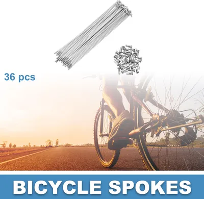 Image de Rayons De Vélo 14G 190Mm Rayons De Vélo De Montagne En Acier Au Carbone Ton Argent 36 Pièces