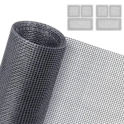 Produktbild von Fliegengitter Fenster 200 x 250 cm Grau Fiberglas Insektenschutz Moskitonetz UV-Beständig Schneidbar