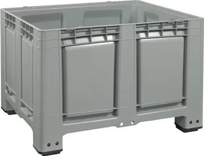 Produktbild von Palettenbox 1200x1000 mm versch. Farben - 4 Füsse - geschlossen : grau Farbe: grau