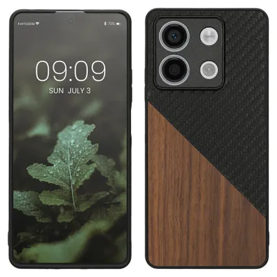 Produktbild von kwmobile Hülle kompatibel mit Xiaomi Redmi Note 13 5G - Handyhülle - Handy Schutzhülle - Smartphone Cover - Dunkelbraun Schwarz