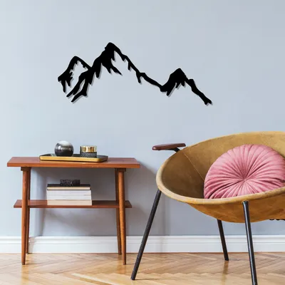 Produktbild von Wallity, Mountain, Wanddeko, Schwarz, Metall, 70 x 30 cm
