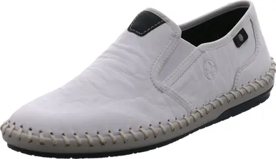 Zdjęcie produktu dla Rieker męskie buty wsuwane biało-niebieskie, Kolor:biały, Rozmiar UE:40