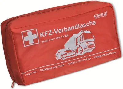 Produktbild von KALFF KFZ Verbandtasche "Kompakt" Inhalt DIN 13164 rot
