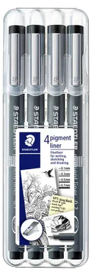 Immagine prodotto di 10x Pigment Liner 308 WP4 - Pigment Liner nero - Confezione da 4