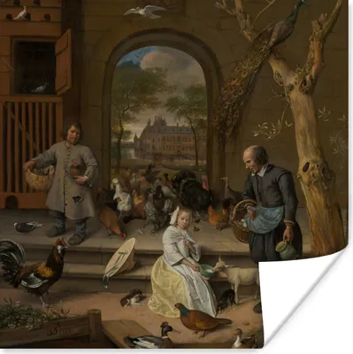 Produktbild von MuchoWow® Poster Der Geflügelhof - Jan Steen 30x30 cm - Wandposter - Printing