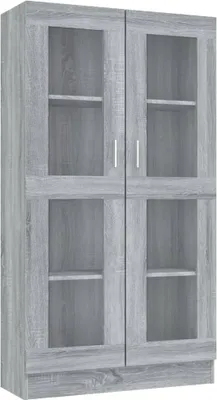 Immagine prodotto di vidaXL Vetrina grigio Sonoma 82,5x30,5x150 cm Materiale ligneo