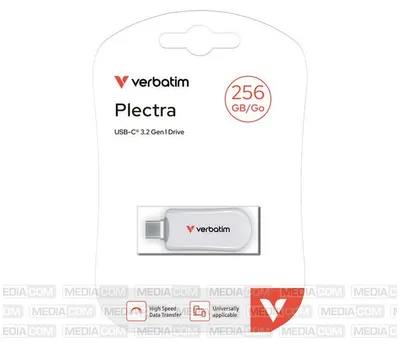 Produktbild von Verbatim 30230, 256 GB, USB Typ-C, 3.2 Gen 1 (3.1 Gen 1), 100 MB/s, Ohne Deckel, Weiß