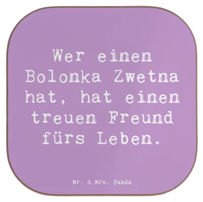 Produktbild von Mr. & Mrs. Panda Holzuntersetzer Spruch Bolonka Zwetna - Lavendeltraum - Geschenk, Hunderassen Vielfalt, Flaschenuntersetzer, Haustierbindung, Untersetzer Gläser, Coaster