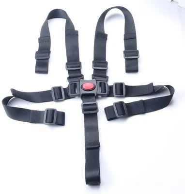 Immagine prodotto di Cintura di sicurezza per bambini, fibbia per cintura di sicurezza per bambini, cintura di sicurezza per bambini, cintura di sicurezza per neonati, cintura di sicurezza per seggiolone, cintura di sicurezza per passeggino, nera, cintura di sicurezza per passeggino e seggiolone