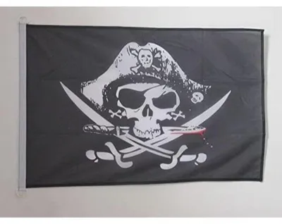 Image de Drapeau pirate de 150 x 90 cm, avec bords renforcés par une double couture