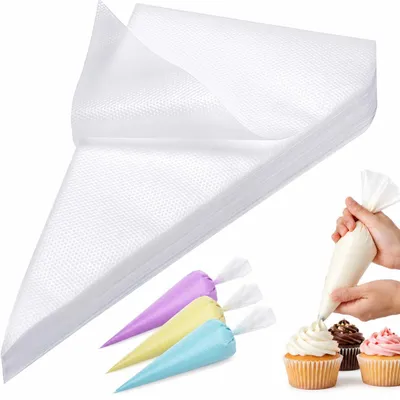 Image de Poches à douille jetables - 200 pièces - Pour la pâtisserie et la décoration - 20 cm - Transparentes
