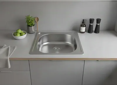 Produktbild von [Edelstahlspüle verschiedene Größen +Armatur klein ] Hochwertig beidseitig Montierbar Küchenspüle Einbauedelstahlspüle Edelstahl Spülbecken inkl. Siphon-Set, Maße:50 x 40 cm
