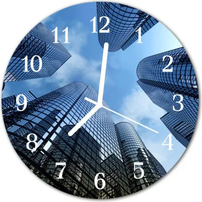 Produktbild von Glasuhr Wanduhr Küchenuhr Echt-Glas 30fi cm Glasbauten blau