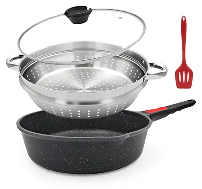 Produktbild von 28 cm Antihaft-Bratpfanne mit Dampfeinsatz