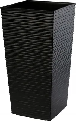 Produktbild von KADAX Blumentopf aus Kunstsoff "Tuluza", Blumenkübel, Pflanztopf, mit Einsatz, quadratisch, 40 cm, Schwarz