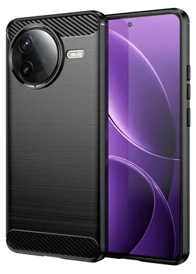 Immagine prodotto di Per Xiaomi Poco F7 Pro Carbon Fiber Brushed Design Texture TPU Cover Nero