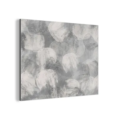 Obrázek produktu pro MuchoWow® Hliníkové obrazy Nástěnná dekorace Kovový obraz Nástěnné umění 40x30 cm Abstraktní - Barva - Šedá - Malba Hliníková malba Dibond Nástěnný obraz - Dekorace Obývací pokoj