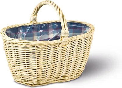 Produktbild von Einkaufskorb mit Einlage, Vollweide, Tragekorb, T 50cm x B 37cm x H 24/36cm