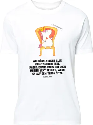 Produktbild von Mr. & Mrs. Panda Größe XL T-Shirt Einhorn Prinzessin - Weiß - Geschenk, Unicorn, mit Spruch, Tshirt, Geburtstagsgeschenk, Monat, Shirt, Geburtstag
