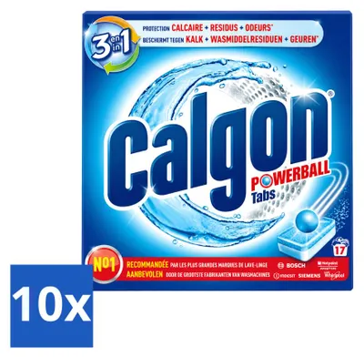 Produktbild von 10 x Calgon Entkalkungstabs - gegen Kalk, Waschmittelrückstände & Gerüche - 17 Tabletten - Vorteilspackung - 10 Stücke