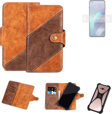 Produktbild von K-S-Trade Handyhülle Schutzhülle Bookstyle Case Wallet-Case kompatibel mit Motorola Moto G100 Cover Klapphülle Kantenschutz Smartphone dunkelbraun