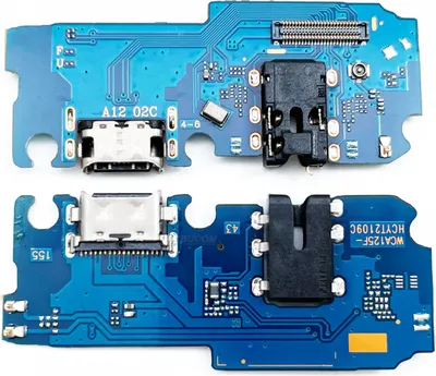 Two circuit boards with charging ports and audio jacks are shown against a white background.
