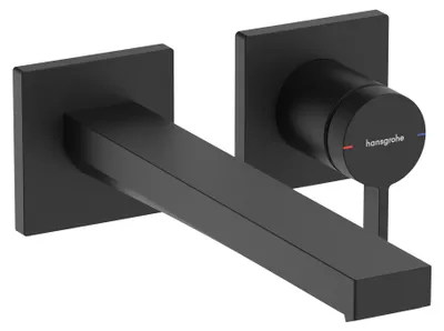 Produktbild von hansgrohe Tecturis E Einhebel-Waschtischmischer Unterputz für Wandmontage EcoSmart+ mit Auslauf 22,5 cm, Mattschwarz