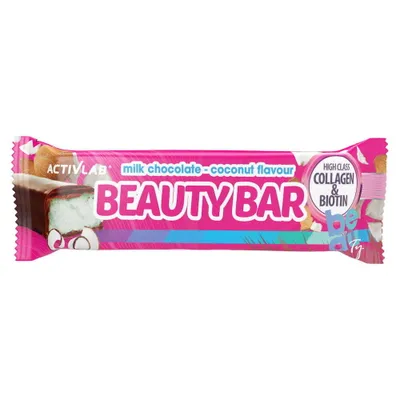 Productafbeelding van Activlab Beauty Bar 50g. Chocolade-kokosreep. Bietine en collageen