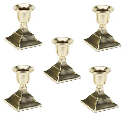 Productafbeelding van Omgoods - Set van 5 Gouden Kaarsenhouders met Antieke Look