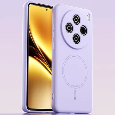Image de Etui magnétique pour Vivo X200, compatible MagSafe, silicone liquide, résistant aux chocs et aux rayures Violet