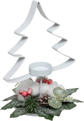 Zdjęcie produktu dla Metalowy świecznik w kształcie choinki na tealight, 25 cm